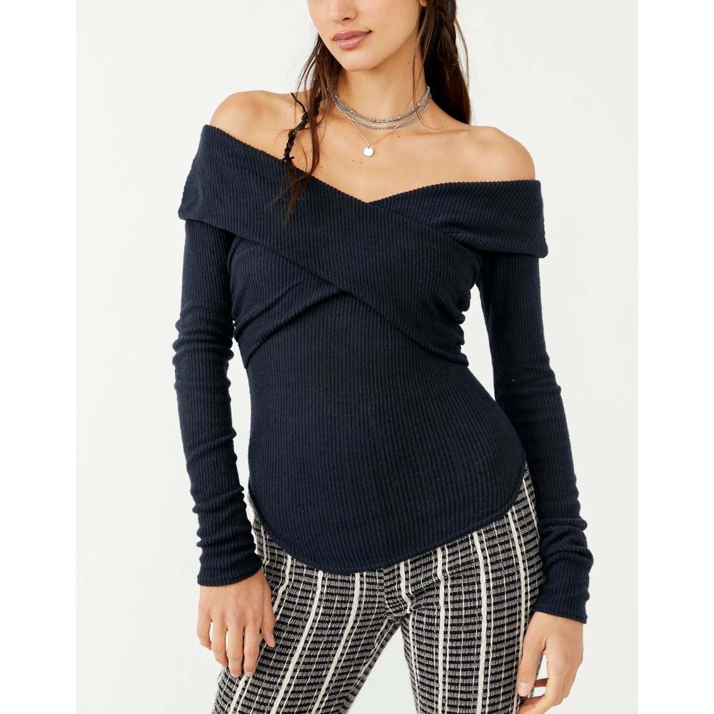 Free People Marley Top in Buffy Rib / Poppy Seed